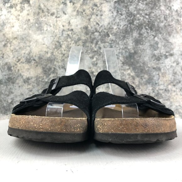 Birkenstock Unisex EU 40 M7 L9 Arizona Black Suede Open Toe SlipOn Slide Sandals - Picture 2 of 14